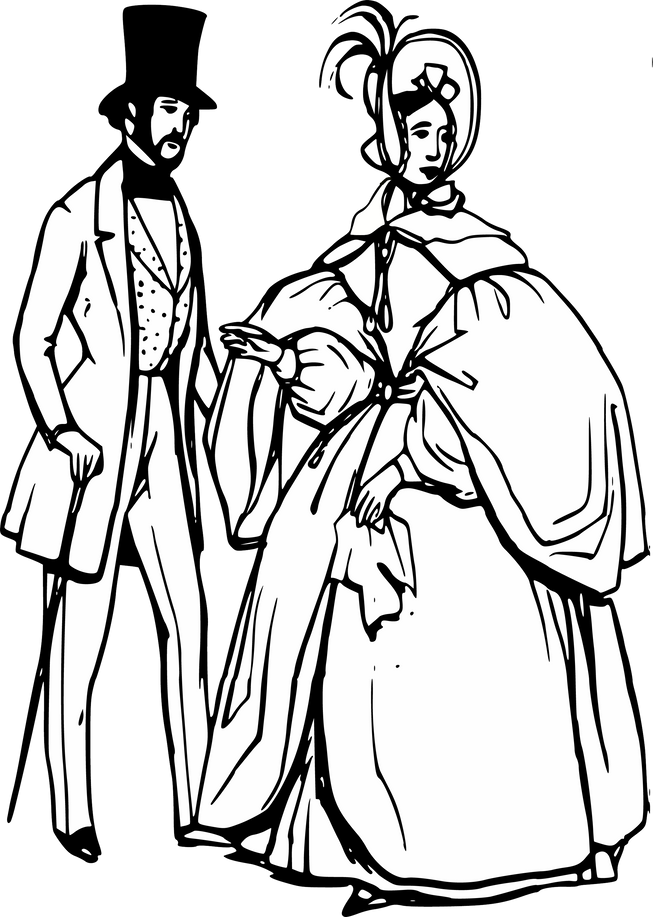 Victorian Couple Illustration